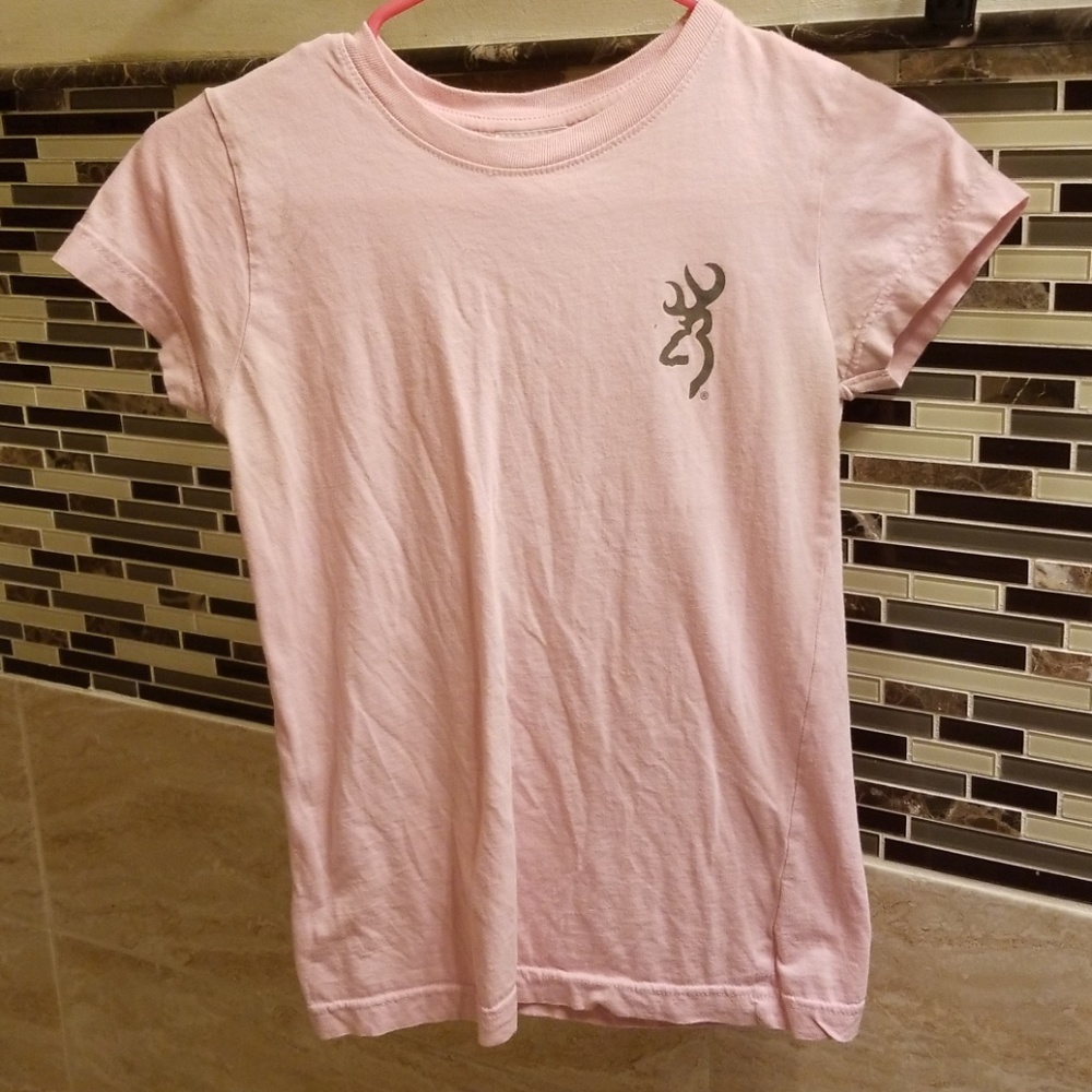 Baby pink browning deer tshirt